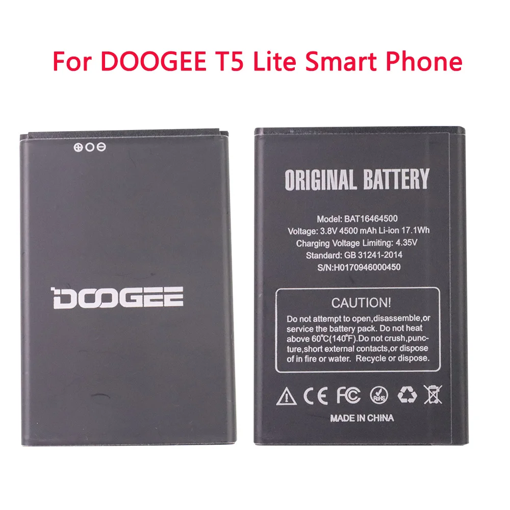 

DOOGEE T5 Battery Replacement BAT16464500 4500mAh Large Capacity Li-ion Backup Battery For DOOGEE T5 Lite Smart Phone