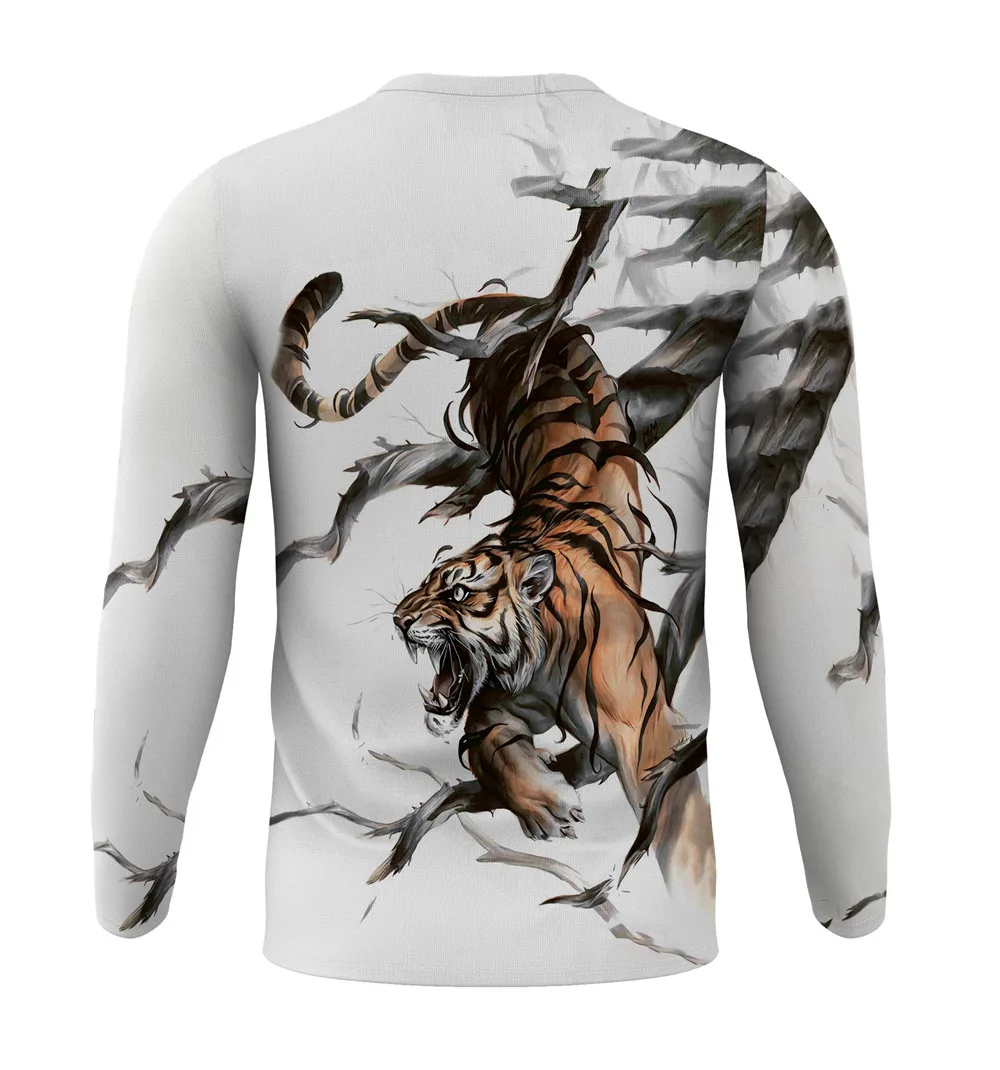 

2021 New Autumn Wolf tige T-shirt Casual 3D T shirt Men Women Long sleeve shirt white Wolf Funny T shirts Digital Printed Tshirt