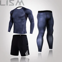 brand mens tight compression sports quick drying running suit jogging training gym fitness bodybuilding trend long underwear