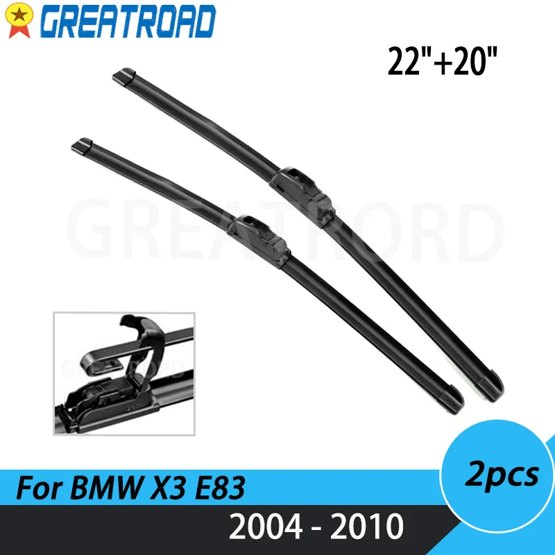 Щетки стеклоочистителя LHD гибридные для BMW X3 E83 2004-2010 22 + 20 дюймов - купить по