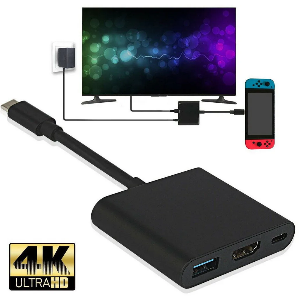 CARPRIE алюминиевый type-C мобильный Pro концентратор адаптер с USB-C PD Зарядка 4K HDMI USB 3 0 5