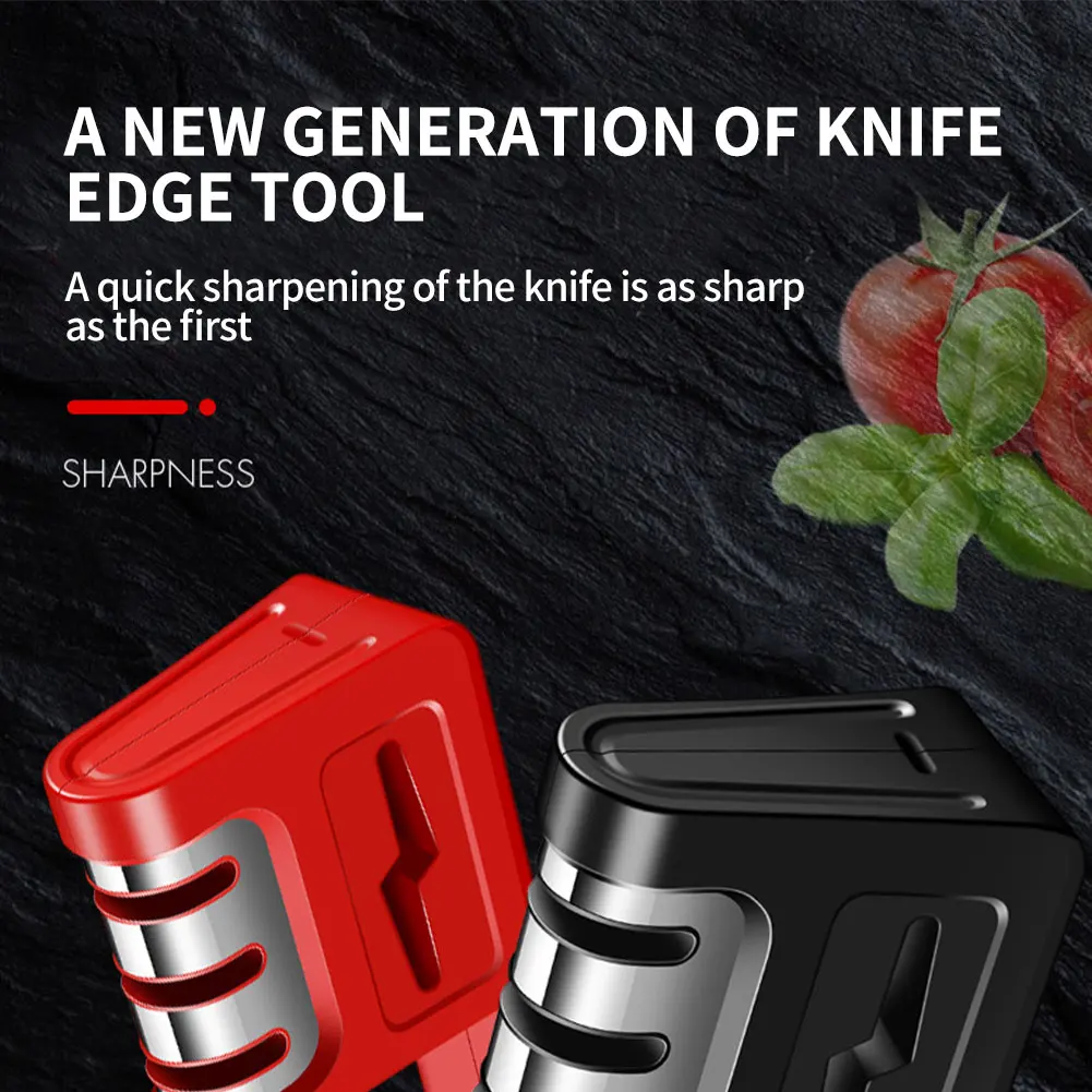 

Cooking Tools Kitchen Sharpener 4 In 1 Manual Sharpener Stainless Steel Quick Sharpening Artifact For Scissors Ceramic Red Black