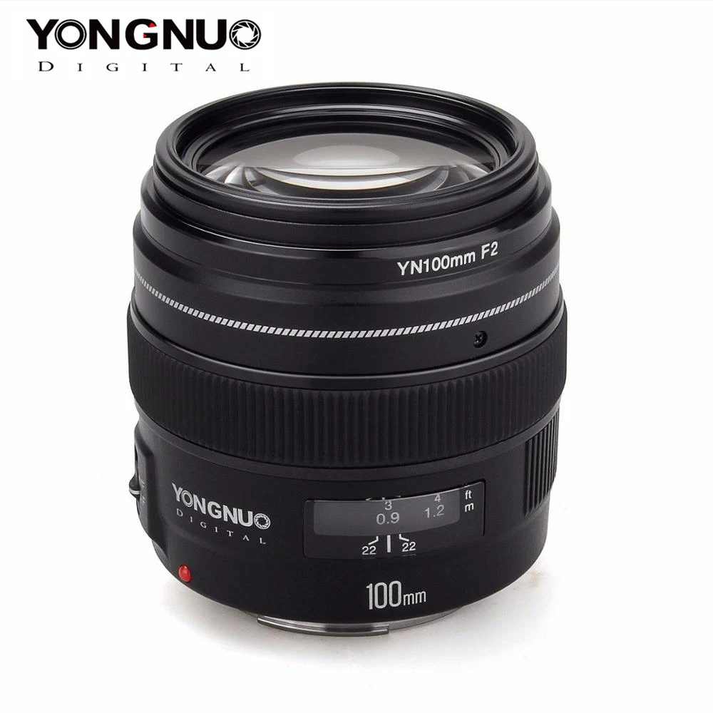 YONGNUO 100 мм yn100мм F2 Большая диафрагма Средний телеобъектив для Canon EF Mount 5D 5D IV 1300D T6 760D 1300D Nikon камера