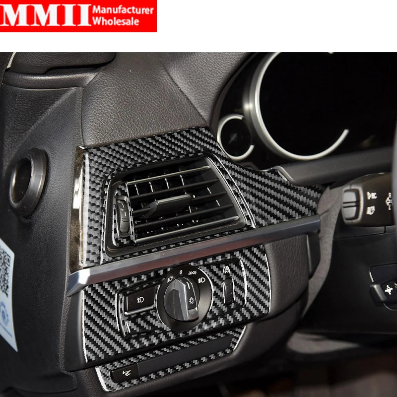 Carbon Fiber Sticker For BMW 6 Series M6 F12 F13 F06 2011-2018 Dashboard Air Conditioner Outlet Set Trim Cover Car Accessories