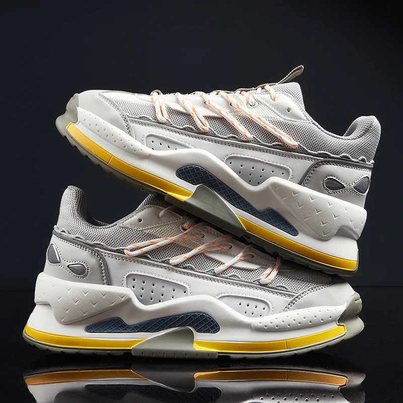 

New Summer Chunky Sneaker Women Couple Running Shoes Men Breathable Mesh Sports Shoes Thick Sole Walking Shoes