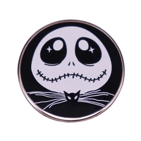 the nightmare before christmas brooch skeleton jack fantasy animation movie metal badge holiday gift couple costume decoration