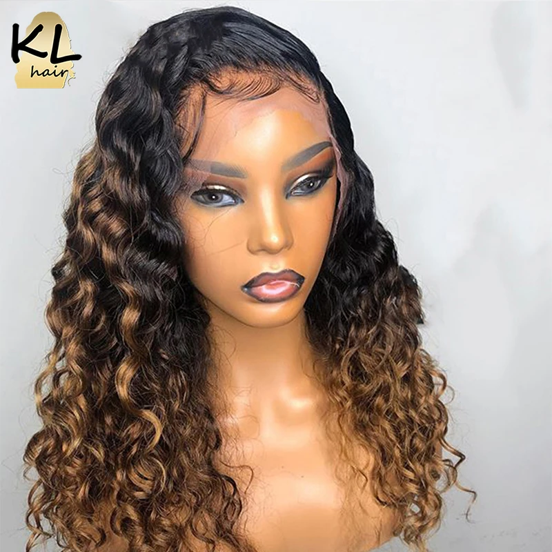 Омбре блонд кружевные передние человеческие волосы парики для черных женщин T1B/27