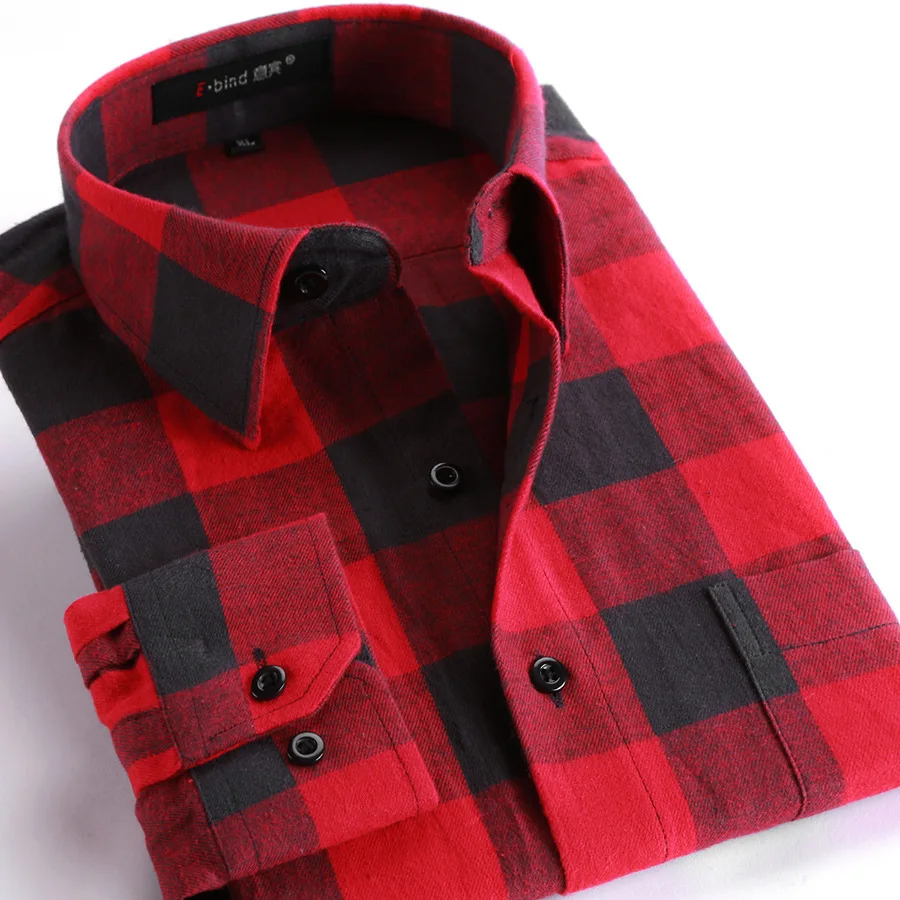 

2021 New Spring Winter Flannel Plaid Shirt Men Shirts Long Sleeve Chemise Homme Slim Fit Cotton Mens Checkered Shirts