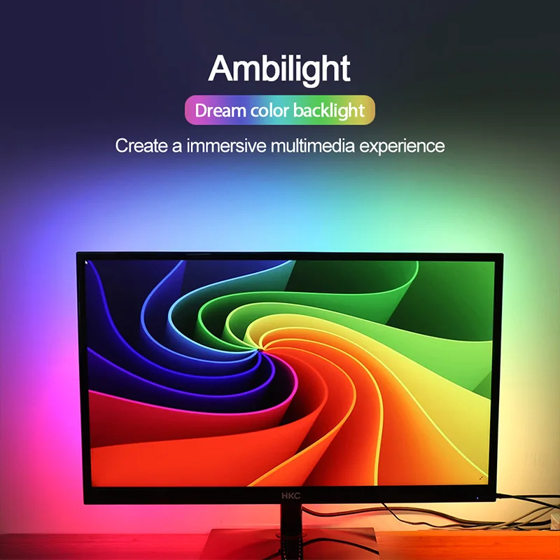 5050RGB светильник с USB5V цветной ТВ фон декоративный полоса 24/44 ключ пульт