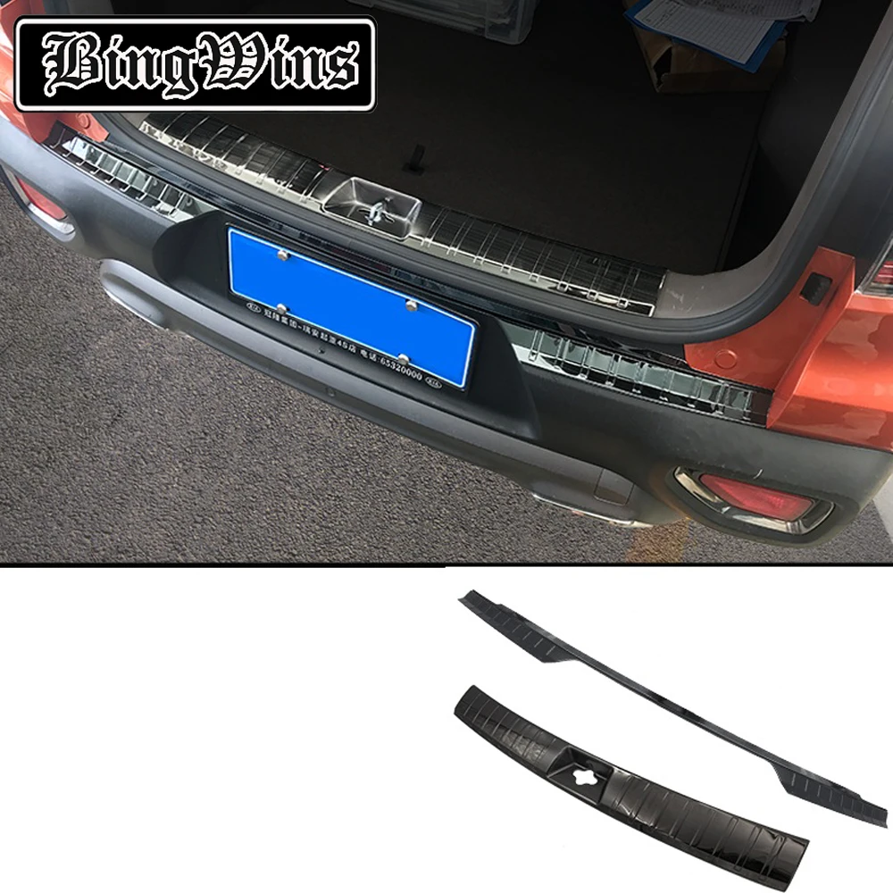 

2 Car style For Kia Sportage R 18-19 Stainless steel welcome pedal refitting door sill strip and trunk guard board decoration
