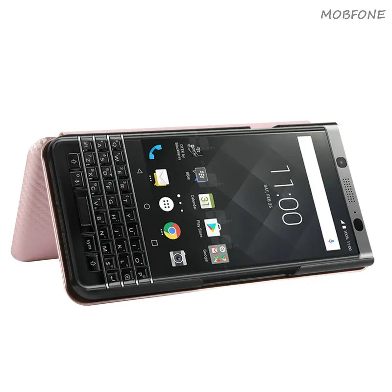 Чехол из углеродного волокна для Blackberry KEY2 Роскошный кожаный флип чехол KEYONE
