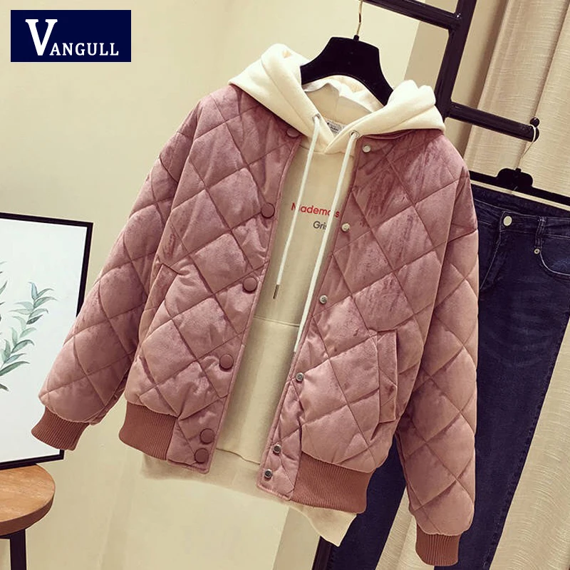 Vangull бархатная Женская Базовая куртка новинка 2019 осенне зимняя модная облегающая