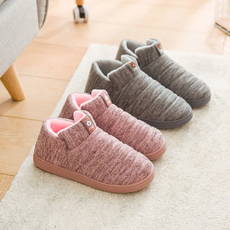 Домашние тапочки Wo для мужчин s и теплые хлопковые домашние туфли удобные слипоны