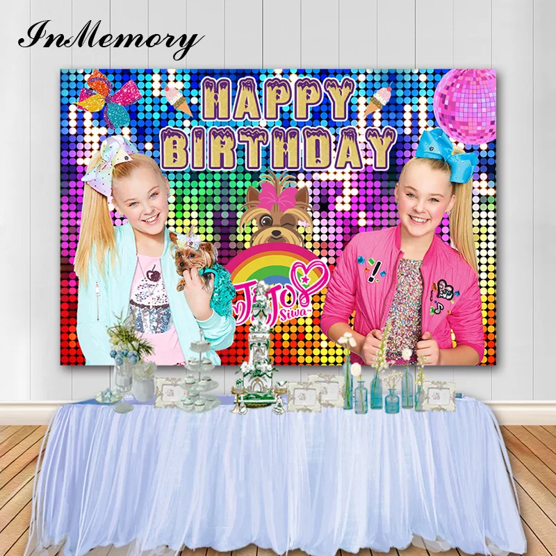 Фотофон InMemory с блестками для девочек на день рождения фотографический фон Jojo Siwa