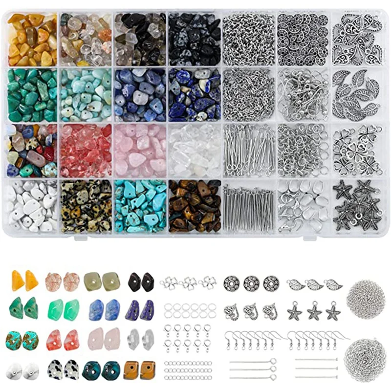 

Crystal Beads Natural Gravel Beads Set, Used for DIY Jewelry Craft Making