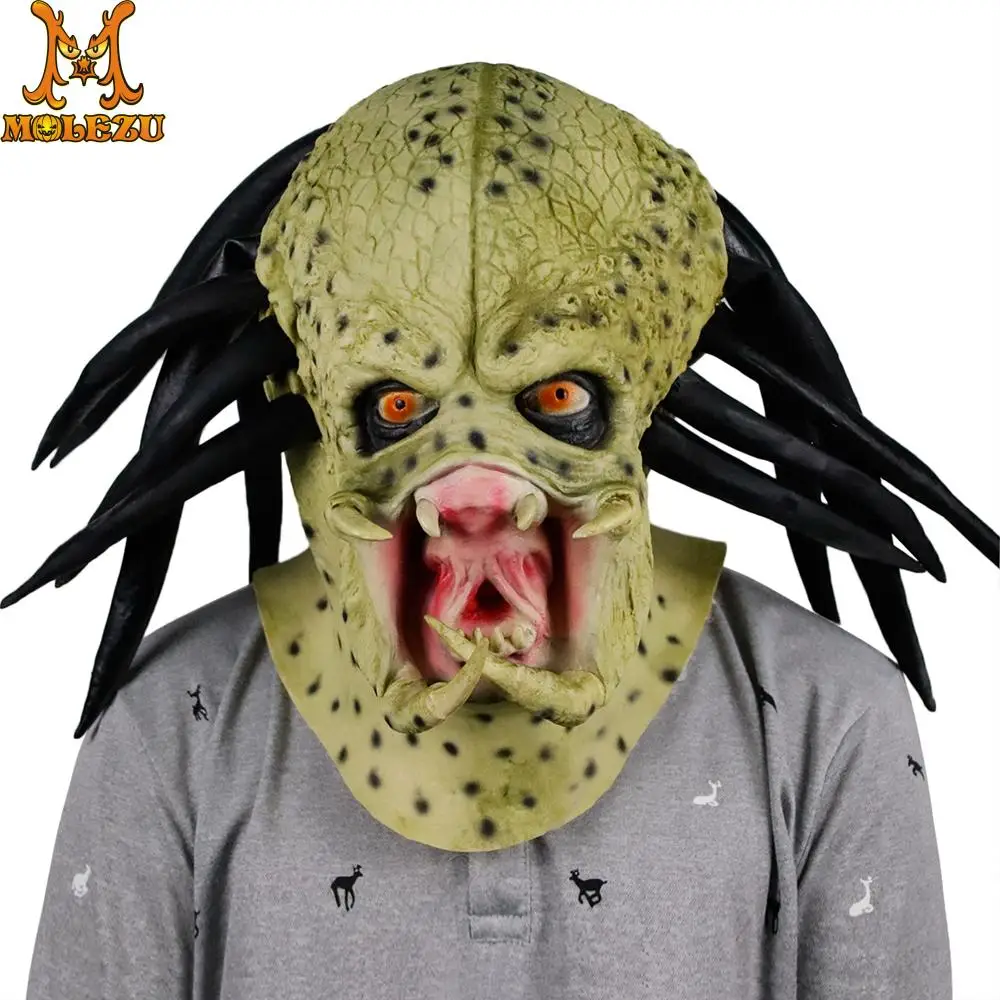 Molezu Высокое качество маска хищника Хэллоуин ужас Маскарад маскарадный костюм