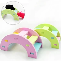 hamster wooden bridge slide toy pet household training accessories anti skid bottom tunnel durable pet toy