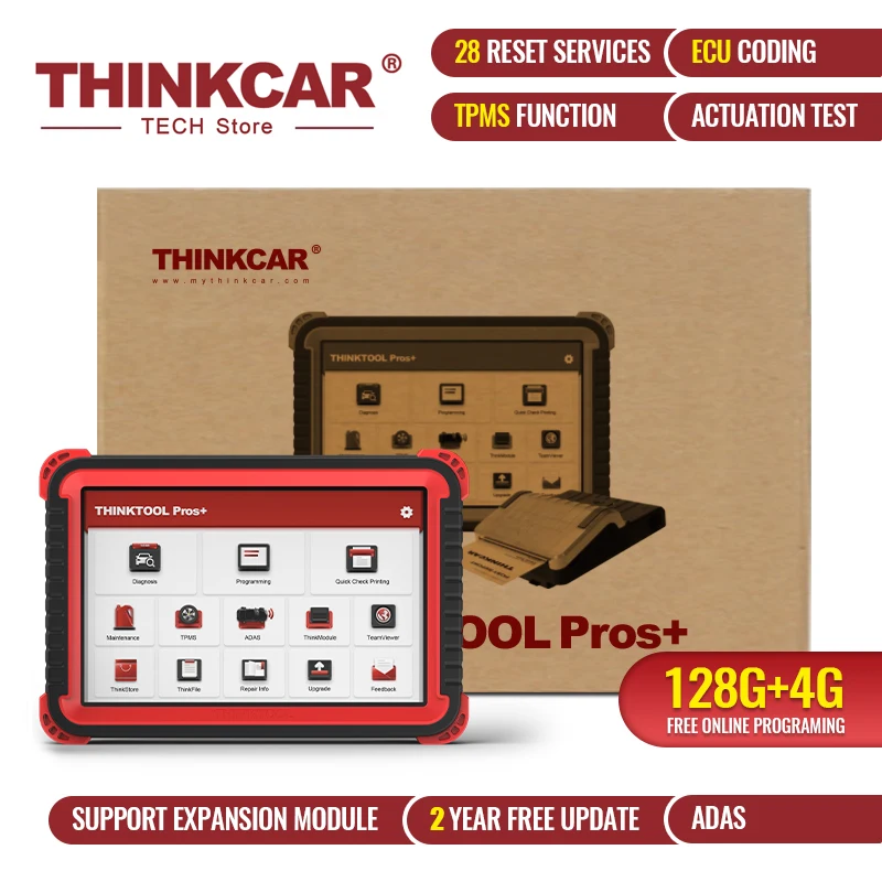 

THINKCAR THINKTOOL Pros+ Automotive Diagnostic Tool 10 Inch 128G TPMS Programming OBD2 Scanner Professional OBD 2 Tools for Auto