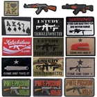 Русский АК 47 вышитые нашивки I LOVE АК Россия Военная нашивка тактический боевой аппликация эмблем забавные вышитые значки