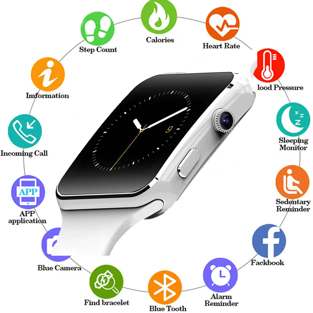 Factory Direct X6 Smart Watch love Gift Bluetooth Wear Hot sale Card Internet access Camera Phone watch | Наручные часы