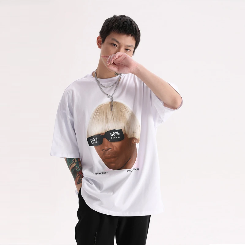 

ELKMU 2021 Men Hip Hop Streetwear Tshirt Cool Man Letter Printed T Shirt Harajuku Cotton Short Sleeve T-Shirt Tops Tees HE698