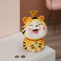 chinese cute resin tiger ceramic lucky cat piggy bank adornments hotel store furnishing craft home bookcase sculpture decoration
