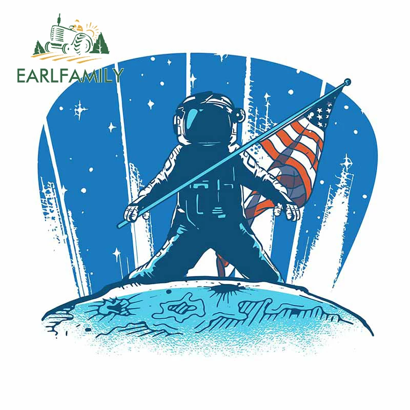 EARLFAMILY 13 см x 11 3 для астронавта посадки Луны США флаг автомобильные наклейки аниме