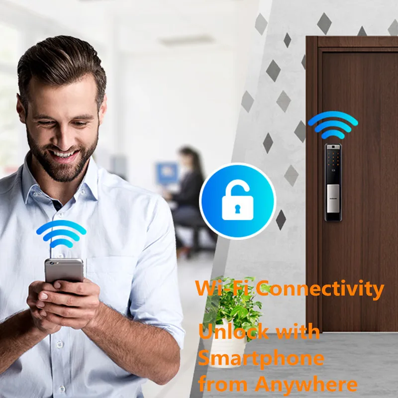 NEW SAMSUNG SHP-DP609 Smart Home WiFi Digital Door Lock Safe Fingerprint Locks Fechadura Digital Cerradura Inteligente