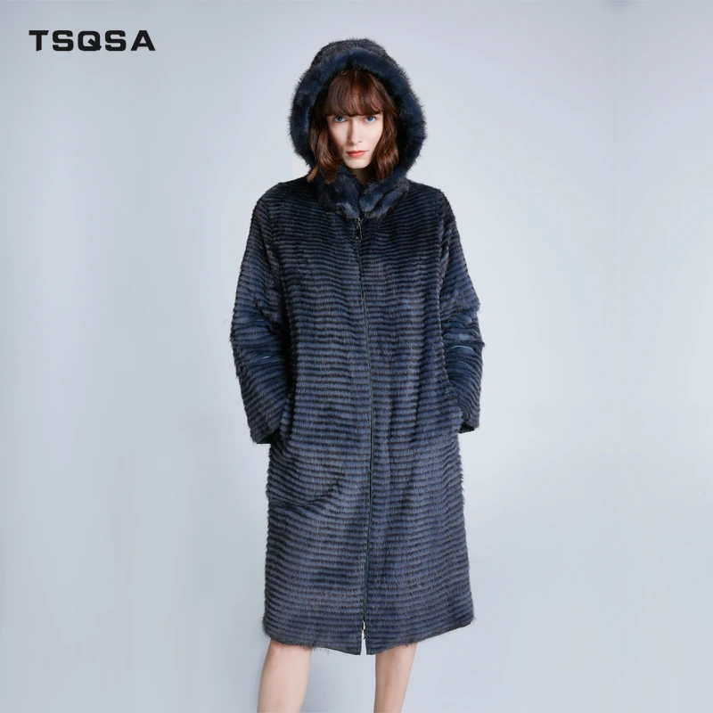 TSQSA 2019 женский пуховик из натурального меха женское пальто на осень и зиму