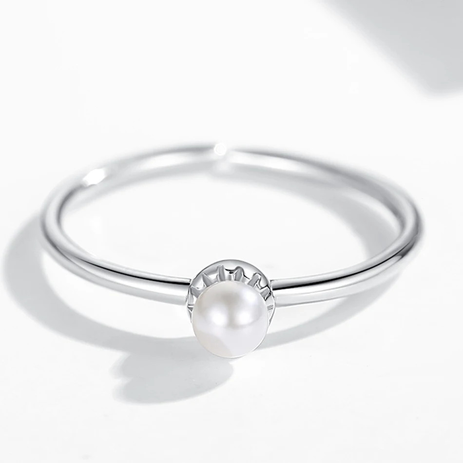 Женское регулируемое кольцо из серебра 925 пробы с искусственным жемчугом|Кольца|