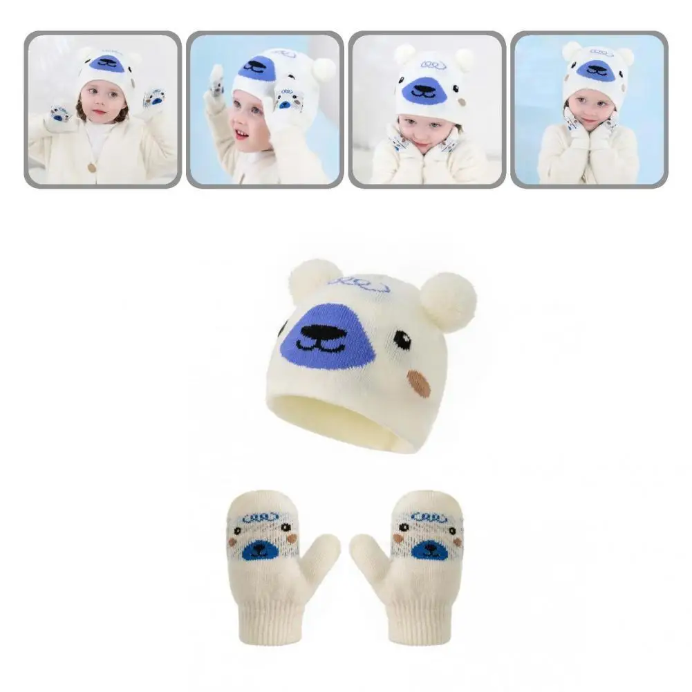 

Cute Unisex Hat Gloves All Match Unisex Warm Knitting Hat Gloves Beanie Cap Gloves Toddler Cap Gloves 1 Set