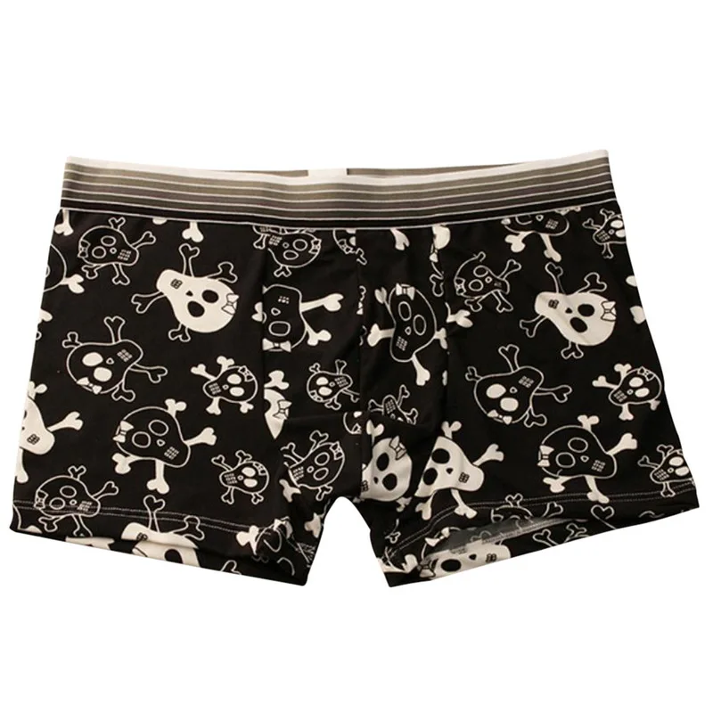Брендовое модное мужское нижнее белье с принтом черепа дышащие мягкие