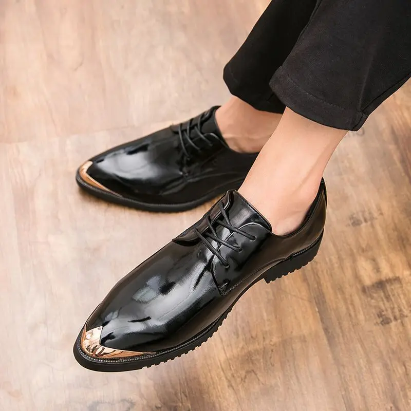 

Men Shoes Oxfords Derby PU Leather Casual Business Shoes Fashion Dress Classic Comfortable 2021 New Concise Office Solid KG793