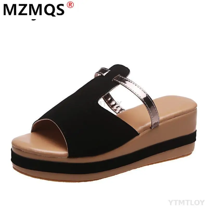 

Summer Slippers Women's Fashion Comfortable Platform Sandals 2021 New Women Beach Breathable Indoor House Sliders Zapatos Mujer