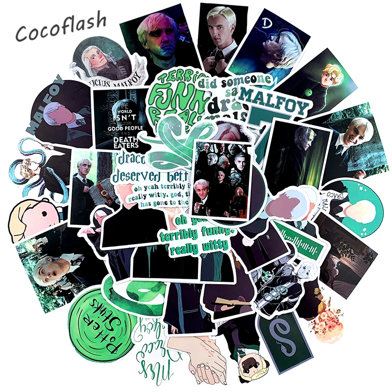 10/50PCS/lot Fantasy Novel Figure Draco Malfoy Cartoon Stickers Waterproof For Guitar Laptop PS4 Skateboard Kids Toys Sticker