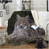 liasoso 3d print anime blanket lynx lynx thick quilt home sofa bedspread baby blanket sofa cover warm plush plaid throw