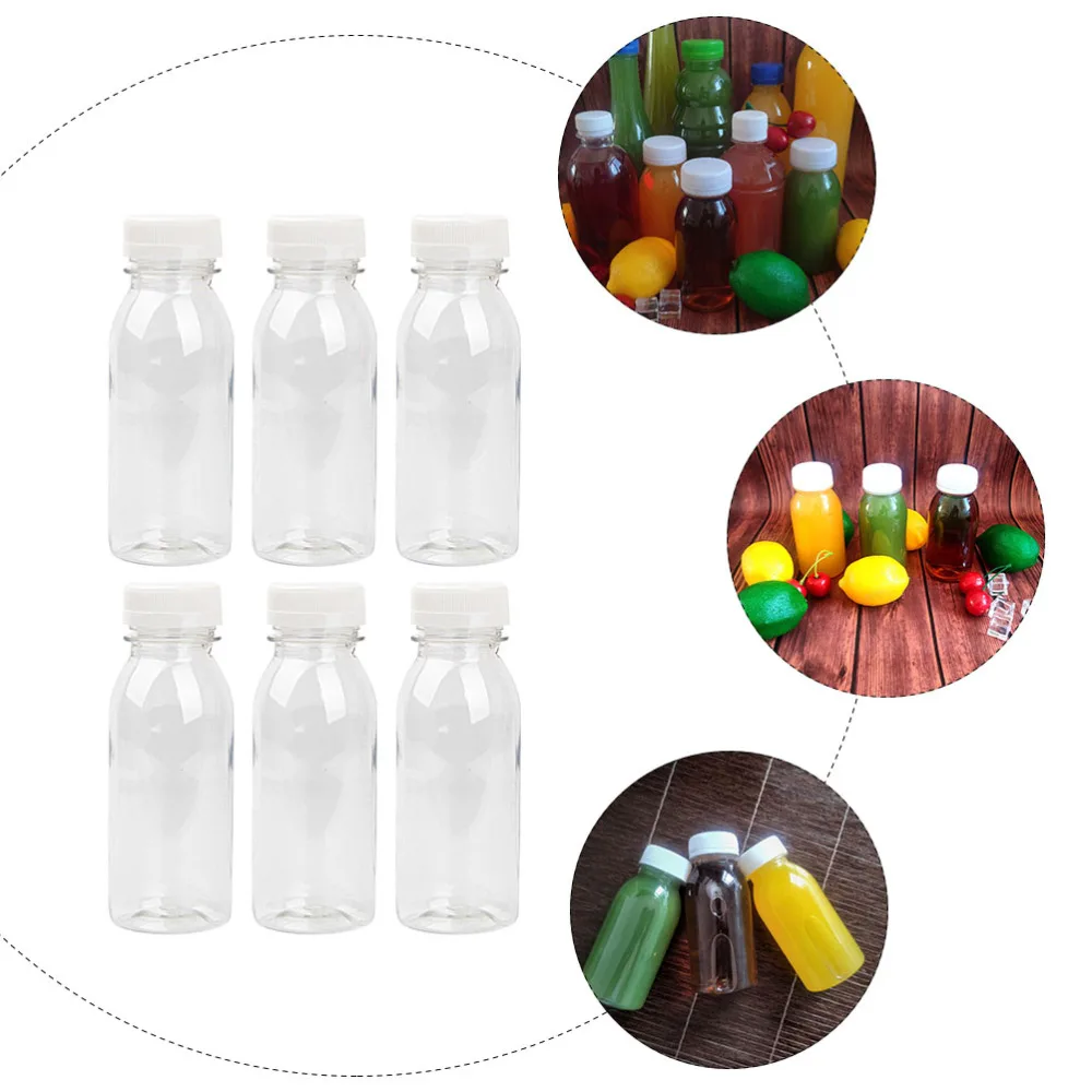 

12pcs Transparent Wide Mouth 200ml PET Drink Yogurt Storage Bottles