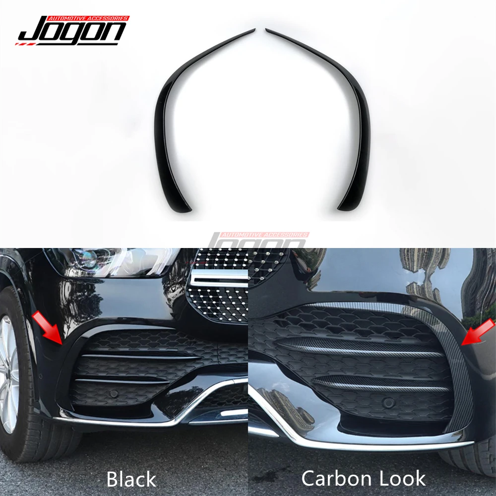 

Black /Carbon Fiber Look For Mercedes Benz GLE Class W167 2020 Car Front Side Bumper Fog Light Airvent Splitter Trim Accessories