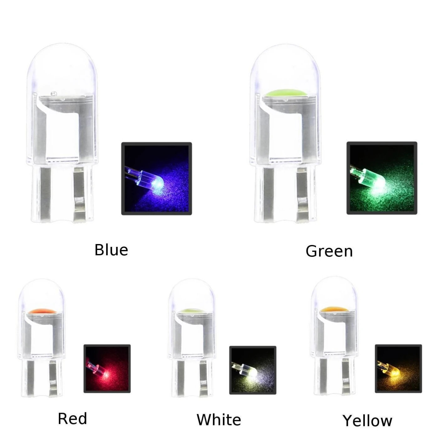 10 * DC 12 В T10 W5W Автомобильный светодиодный 6000K белый светильник на руль лампа для