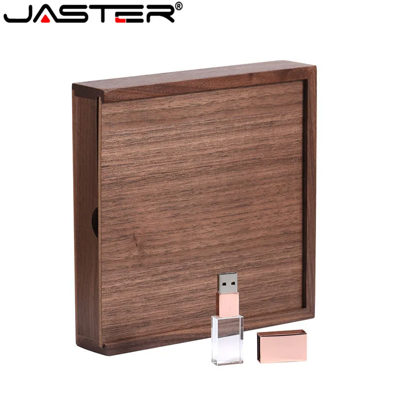 JASTER 1 шт. бесплатный логотип ореховый фотоальбом уникальный кристалл usb + коробка