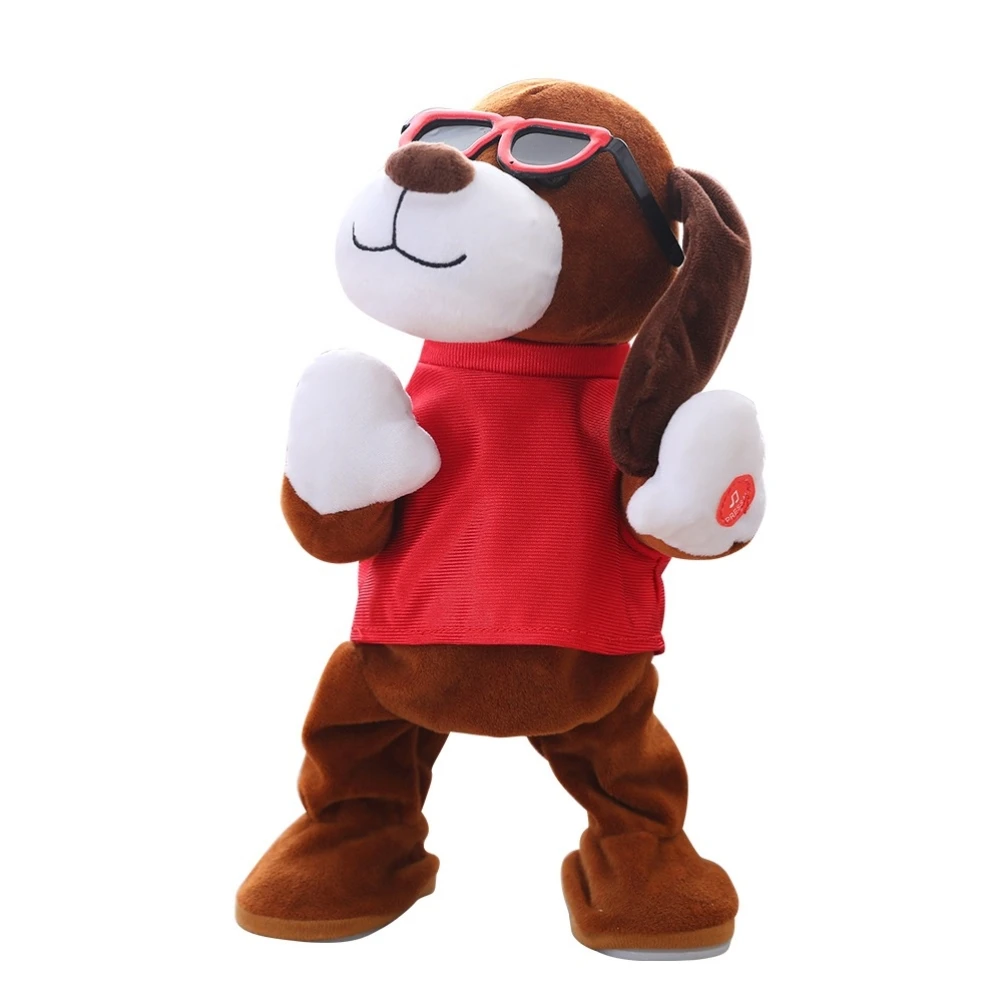 Electric Plush Pet Dogs Toys with Sunglasses Dog Stuffed Animal Toy Singing Talking and Dancing Electronic Interactive | Игрушки и хобби