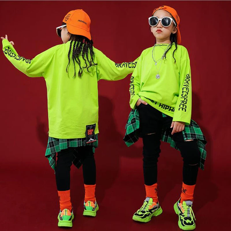 Детские танцевальные костюмы в стиле хип хоп для девочек и мальчиков одежда