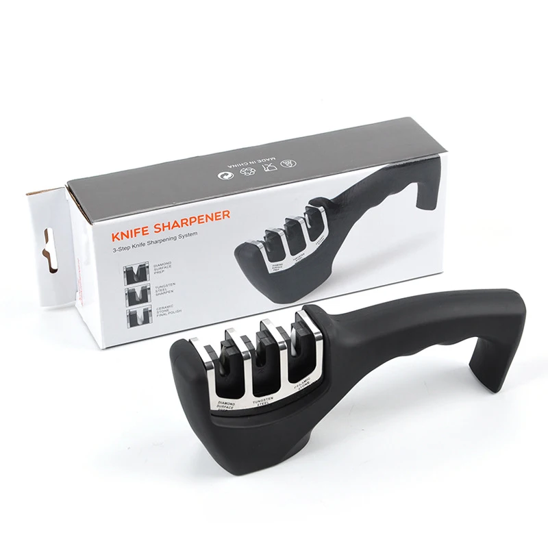 

Knife Sharpener 3 in 1 Kitchen Knives Grinder Stainless Steel Professional New 3 Stages Sharpener Tools For Scissors Knife