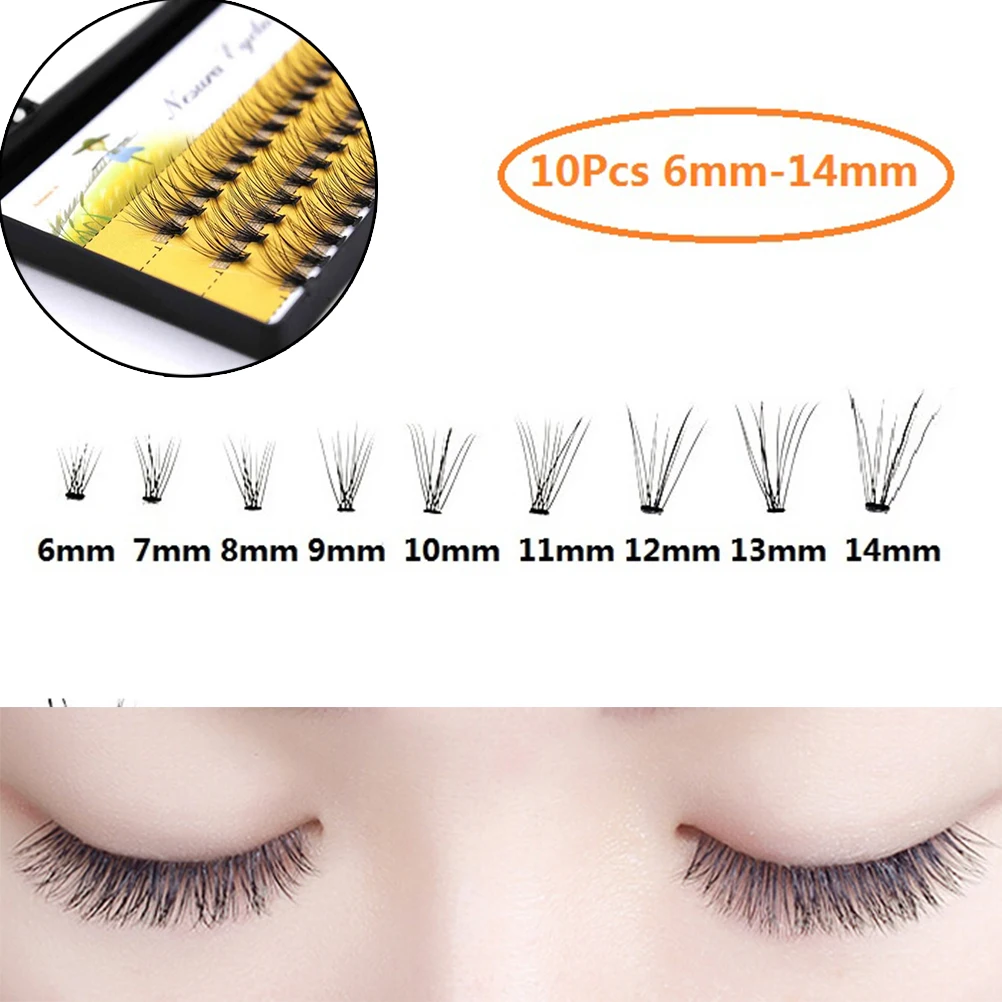 

20pcs 6-14mm Wave Individual Eyelashes Extension Of Mink Black Soft False Eye Lashes 6/7/8/9/10/11/12/13/14mm False Eyelashes