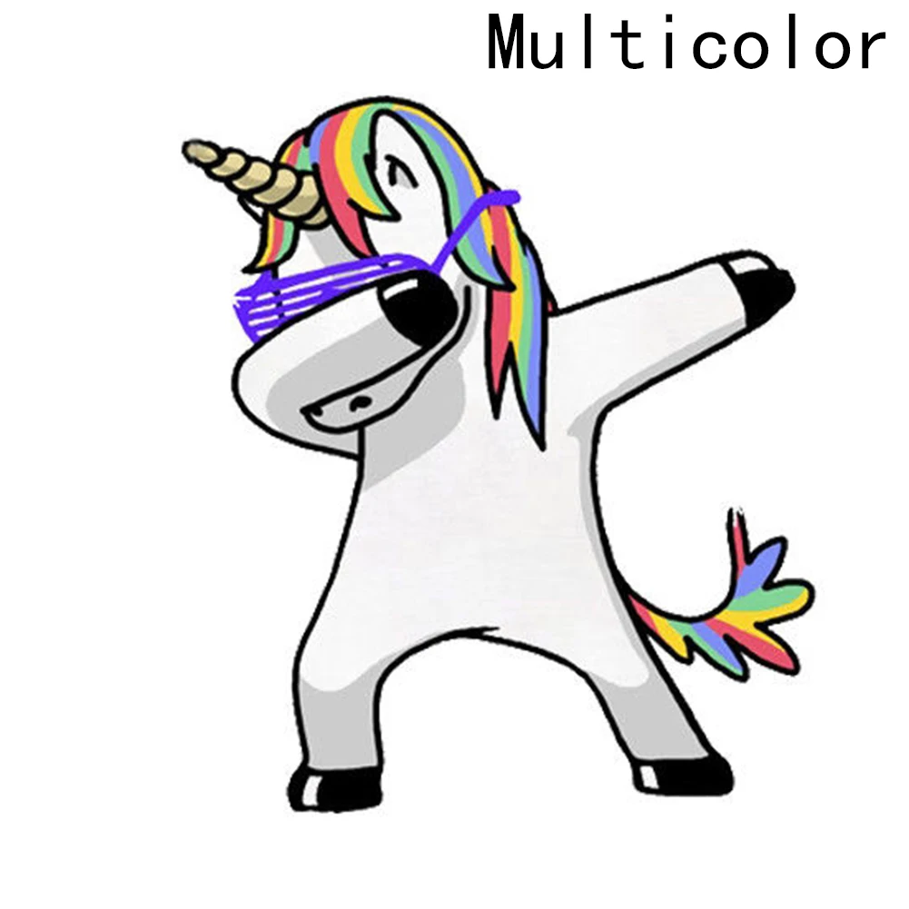 

1pc Cute, Funny And Humorous Cartoon Unicorn Car Stickers Color 11.5CM*13CM Reflective Material Car Exterior Stickers