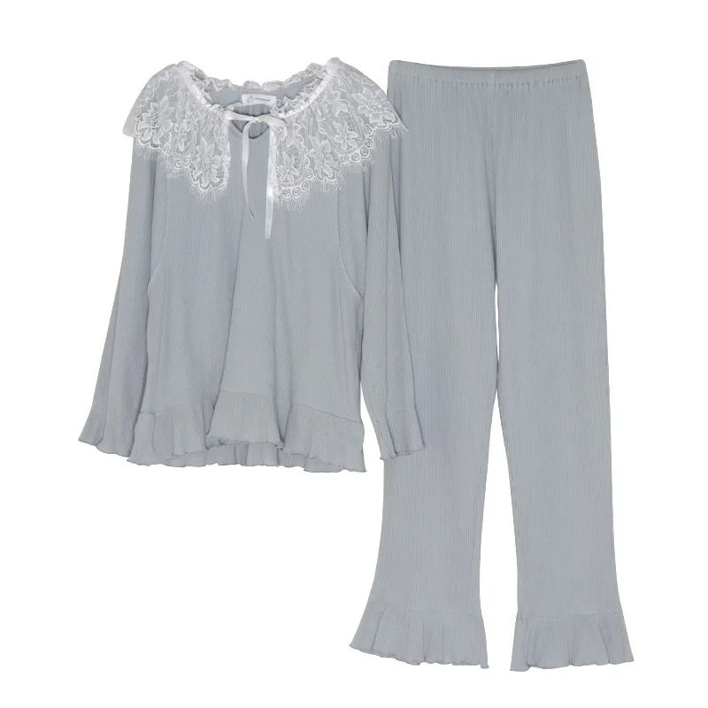 Postpartum mother Nursing Pajamas Set with Trousers Cotton Expectant Mother Lactation Clothes bust cushion Sleepwear | Мать и ребенок