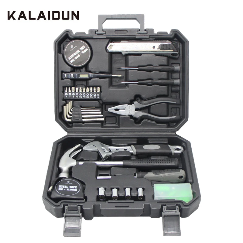 

Набор ручных инструментов KALAIDUN, профессиональный набор 60 в 1 для домашнего использования, с отверткой, плоскогубцами, гаечным ключом, ножом, ...