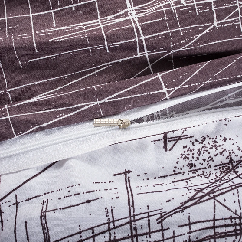 Геометрический каракули Комплект постельного белья королевского размера