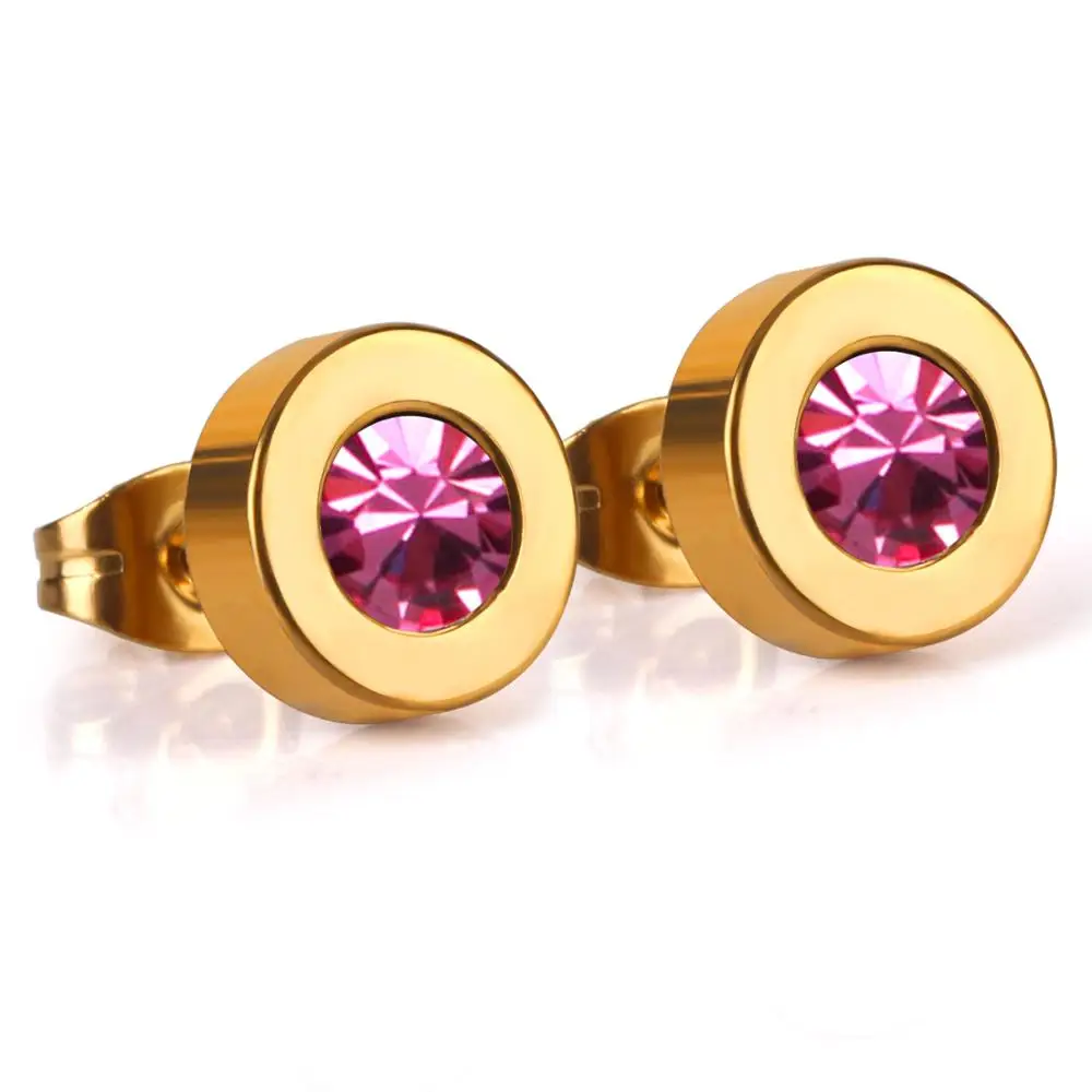 Серьги гвоздики LUXUKISSKIDS из нержавеющей стали с фианитами аксессуары для женщин и