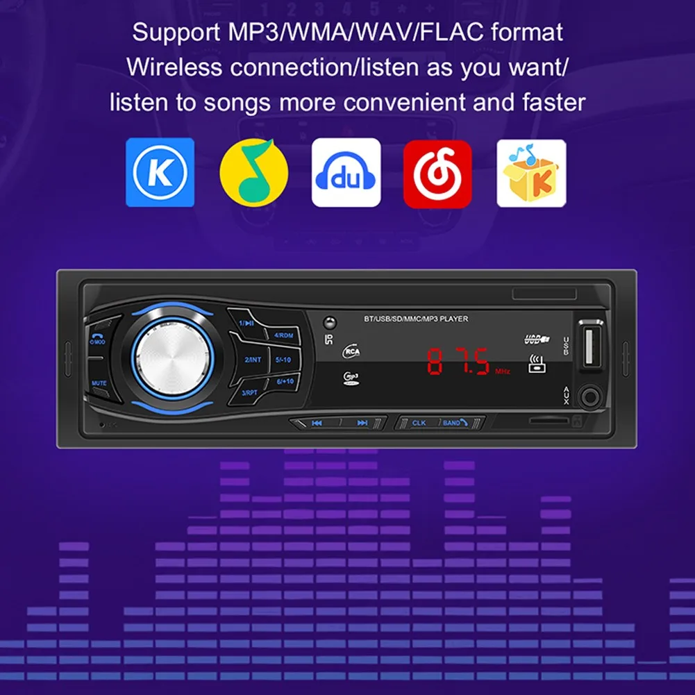 Автомагнитола 1 Din Bluetooth автомобильное радио 12 В стандартная SD-карта mp3-плеер FM USB